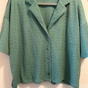 Madewell Green Boxy Button Down Shirt